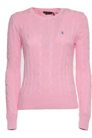 Ralph Lauren Round-neck Knitwear, female, , L, Carmel Jumper with Embroidered Pony