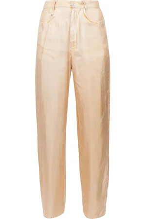 Jucca Straight Trousers, female, , M, Printed silk straight leg Trousers