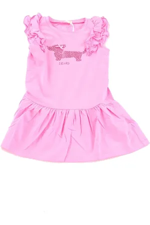 Liu Jo Stretch cotton jersey dress with graphic logo and rhinestones