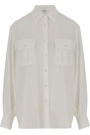 Aspesi Shirts, female, , 3XS, Silk Collar Shirt with Long Sleeves