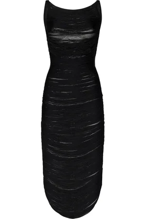 The Attico Party Dresses, female, , S, Fringed Knit Midi Dress