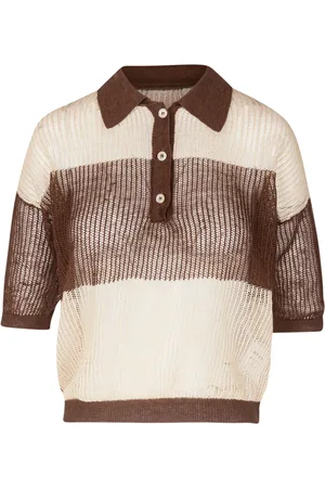 Mauro Grifoni Round-neck Knitwear, female, , S, Linen and Cotton Polo Shirt