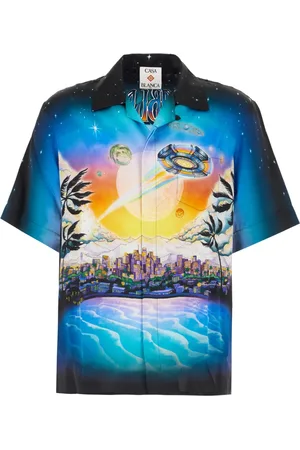 Casablanca Short Sleeve Shirts, male, , L, Silk Short Sleeve Shirt