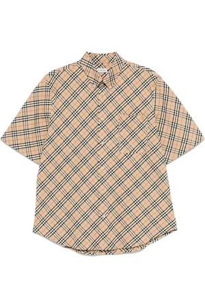 Burberry Short Sleeve Shirts, male, , M, Classic Brown Cotton Shirt