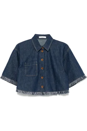 ZIMMERMANN Denim Shirts, female, , S, Indigo Classic Collar Shirt