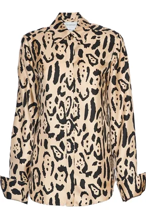Sportmax Animal Print Silk Fitted Shirt