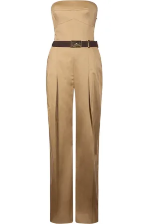Elisabetta Franchi Georgette Jumpsuit with Palazzo Trousers