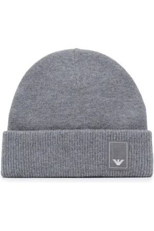 Emporio Armani Beanies, male, , L, Wool Beanie Hat with Logo