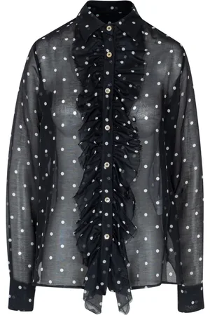Jucca Shirts, female, , S, Silk & Cotton Shirt with Ruffles