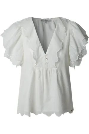 Pepe Jeans Blouses, female, , M, Elegant Blouse with Puff Sleeves