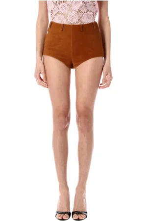 Self-Portrait Short Shorts, female, , XS, Suede Fitted Shorts Ss25