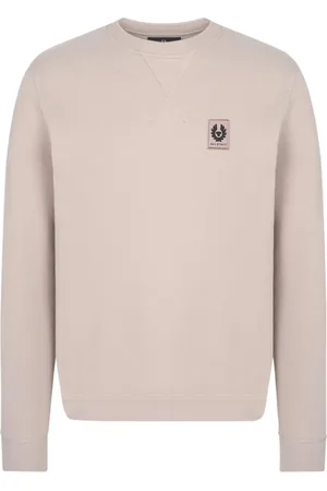 Belstaff Logo Patch Cotton Sweatshirt Taupe