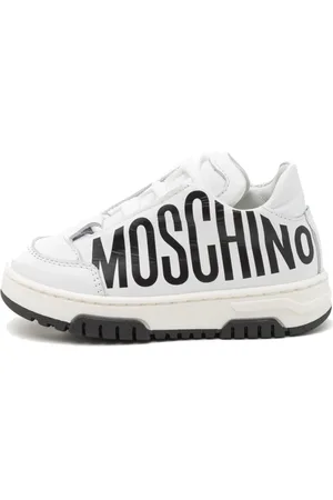 Moschino Black Leather Lace-Up Trainers