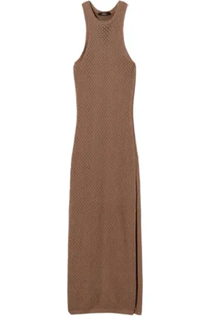 Twin-Set Knitted Dresses, female, , XS, Elegant Halterneck Dress Dark Juta