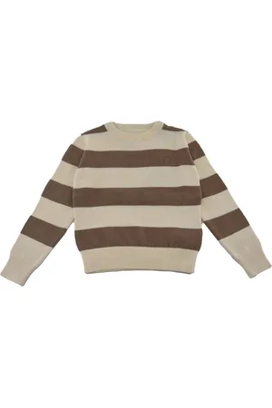 Trussardi Knitwear, unisex, , 10 Y, Striped Cotton Crewneck Jumper