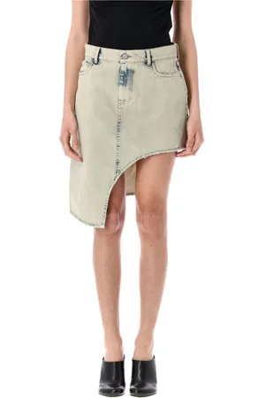 COPERNI Denim Skirts, female, , S, Grey Asymmetric Denim Skirt Ss25