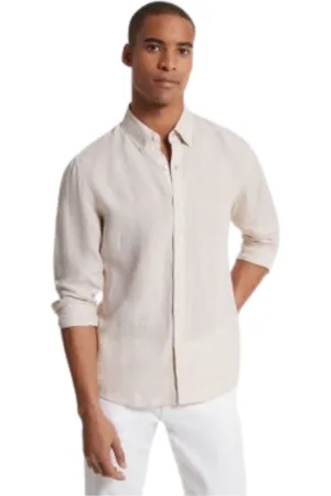 Michael Kors Casual Shirts, male, , 2XL, Linen Slim Fit Shirt
