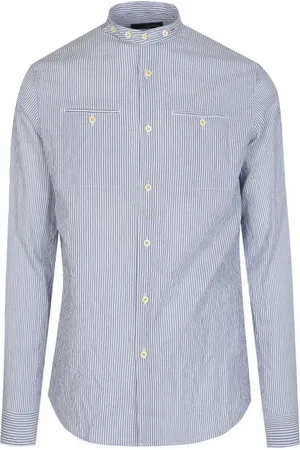 Dsquared2 Casual Shirts, male, , S, Textured Stripe Shirt with Mandarin Collar