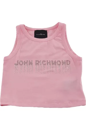 John Richmond Sleeveless Tops, female, , 10 Y, Glitter Logo Tank Top