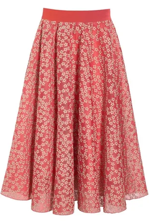 Bitte Kai Rand Midi Skirts, female, , S, Flower Mesh Skirt Cool Coral/Shell