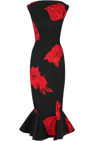 Marni Midi Dresses, female, , M, Floral Print Sleeveless Flared Hem Dress