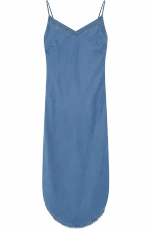 gustav Short Dresses, female, , 3XL, Denim Dress with Shoulder Straps