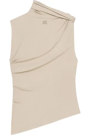 Courrèges Logo Patch Asymmetric Sleeveless Top