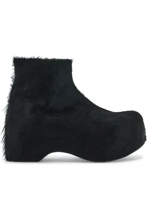 Marni Furry Chunky Heel Ankle Boots