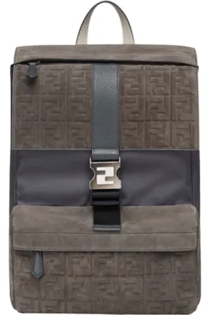 Fendi Medium Suede Backpack with FF Relief Pattern