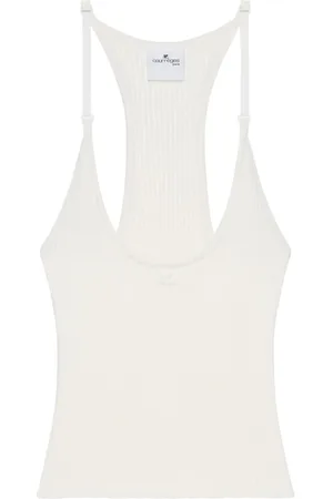 Courrèges Sleeveless Tops, female, , L, Scoop Neck Sleeveless Top