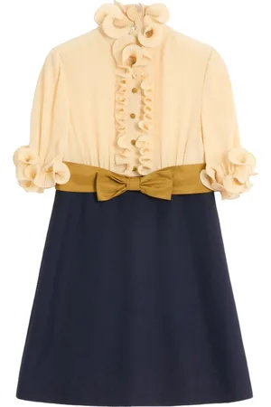 VALENTINO Blue Ruffled Bow Detail Dress