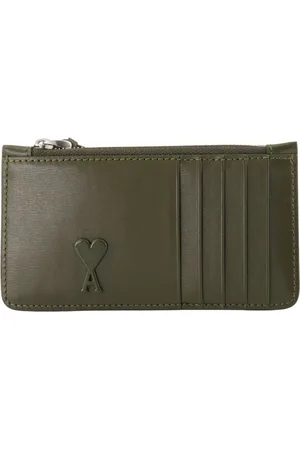 Ami Heart Zip Cardholder Khaki