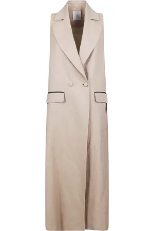 ELEVENTY Camel Linen Coat Made in Italy