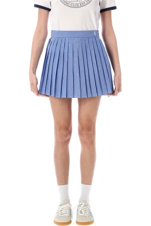 Sporty & Rich Short Skirts, female, , M, Stripes Pleated Mini Skirt