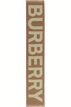 Burberry Wool Intarsia-Knit Fringed Scarf