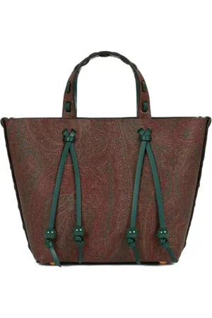 Etro Tote Bags, female, , ONE SIZE, Paisley Jacquard Coated Leather Bag