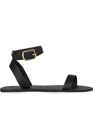 MANEBI Flat Sandals, female, , 7 UK, Leather sandals with adjustable ankle strap