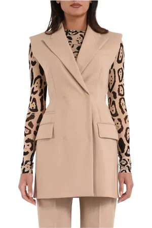 Sportmax Double-breasted wool gilet with stretch