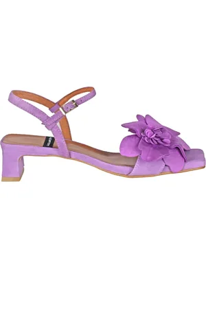 Angel alarcon High Heel Sandals, female, , 6 UK, Suede Sandals with Floral Appliques