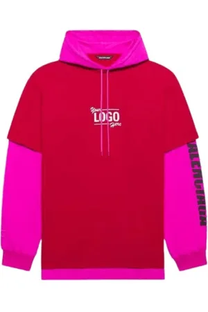 Balenciaga Hooded T-Shirt Red Fucsia Unisex