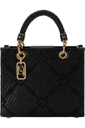 Elisabetta Franchi Handbags, female, , ONE SIZE, Small Jacquard Tote with Charms