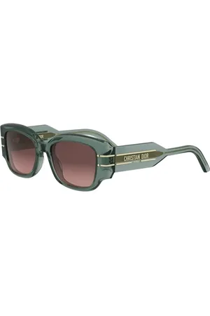 Dior Modern Rectangular Sunglasses with Gold Accents