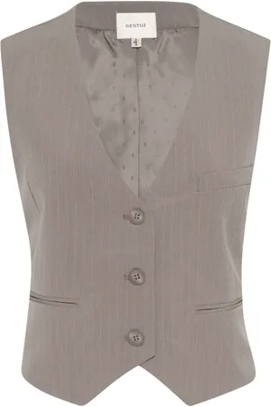 Gestuz Pinstripe Waistcoat Jacket Rock Ridge