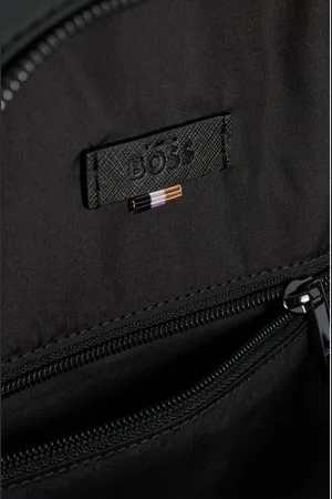 HUGO BOSS Backpacks, male, , ONE SIZE, Leather Backpack with Monogram Motif