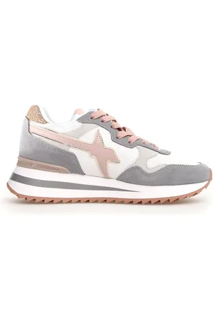 W6YZ Grey Trainers with Raised Rubber Sole