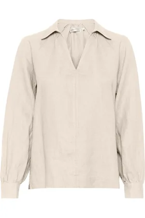 INWEAR Blouses, female, , 2XL, Linen Blouse Haze Melange