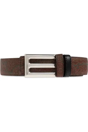 Etro Italian Leather Belt Canvas Designers Code