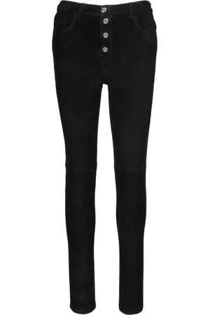 IRO Skinny Jeans, female, , M, Slim Suede Trousers with Visible Closure