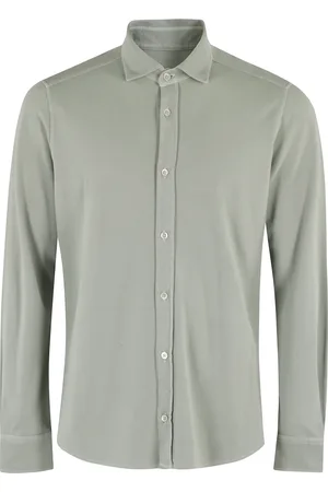 Circolo Casual Shirts, male, , 2XL, Sage Piquet Jersey Shirt