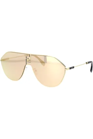 Fendi Sunglasses, unisex, , 65 MM, Geometric Glamour Sunglasses with Gold Accents